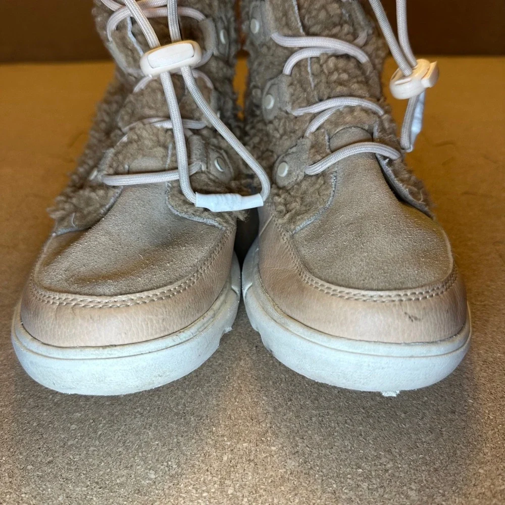 Sorel Kinetic Sport Tan Faux Fur Suede‎ Winter Boots NY4894-262 Womens 3
